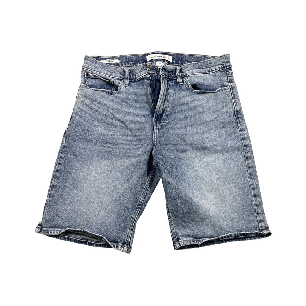 Calvin Klein Jeans Men's Straight Leg Denim Shorts Size 32 Light Wash Casual